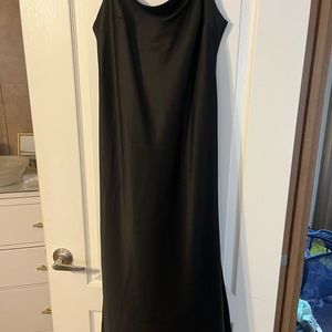 NastyGal Black Satin Dress